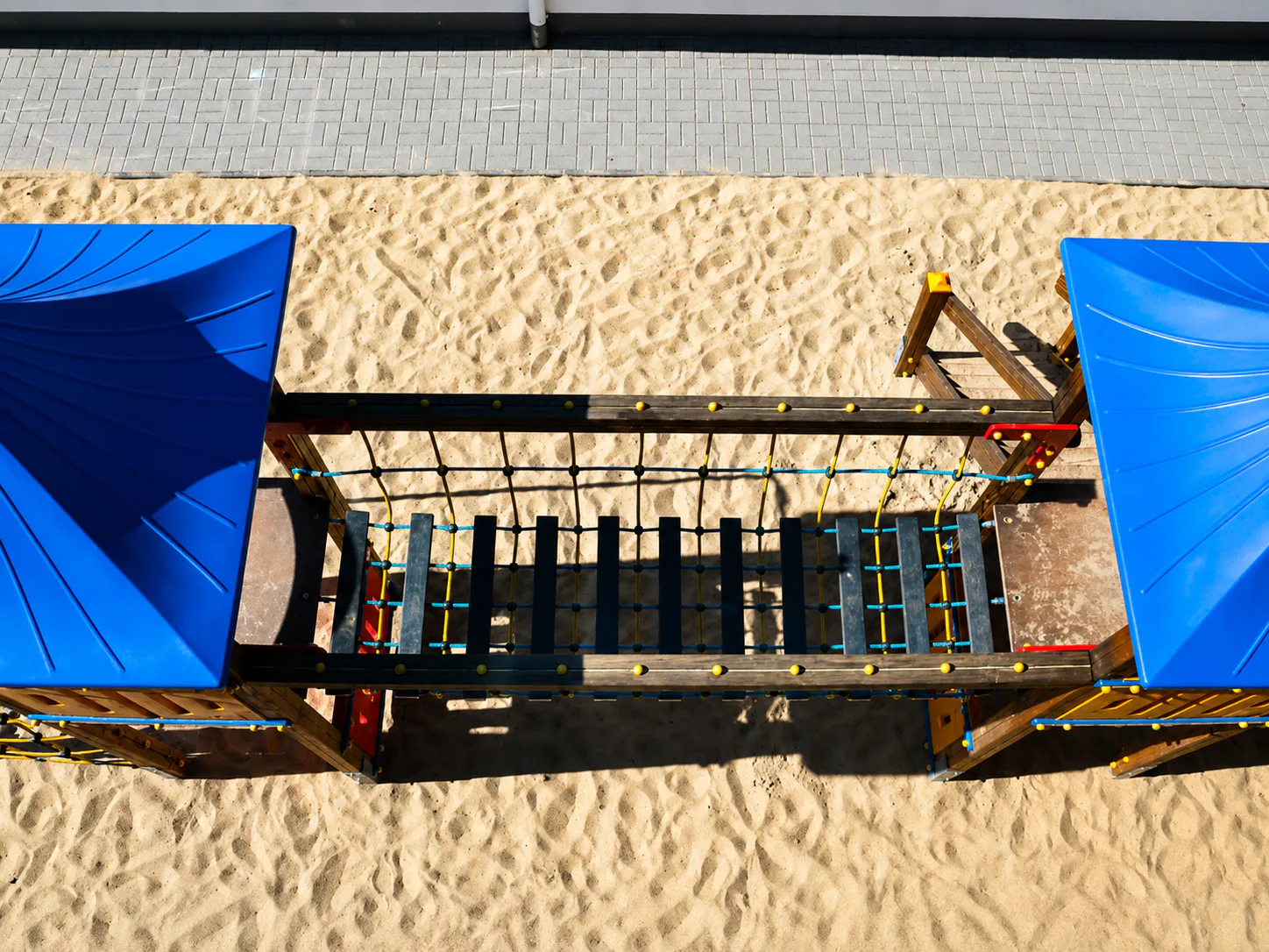 Sandspielplatz aus der Vogelperspektive